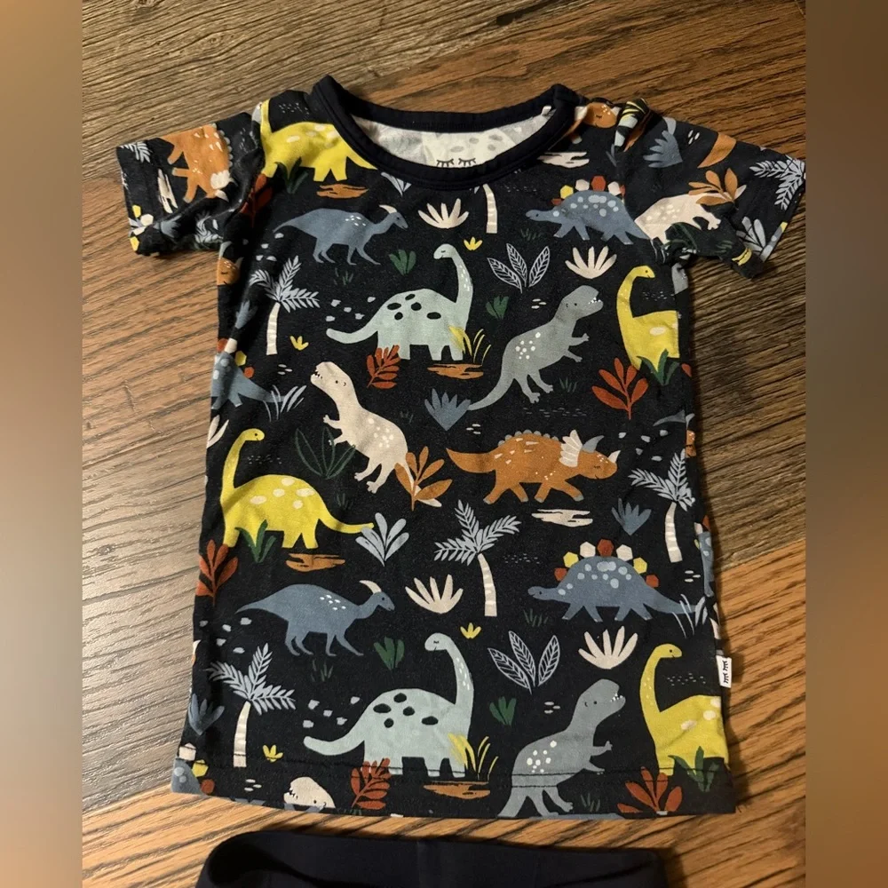 Little Sleepies Jurassic Jungle Two-Piece Pajama Set - Picture 6 of 8